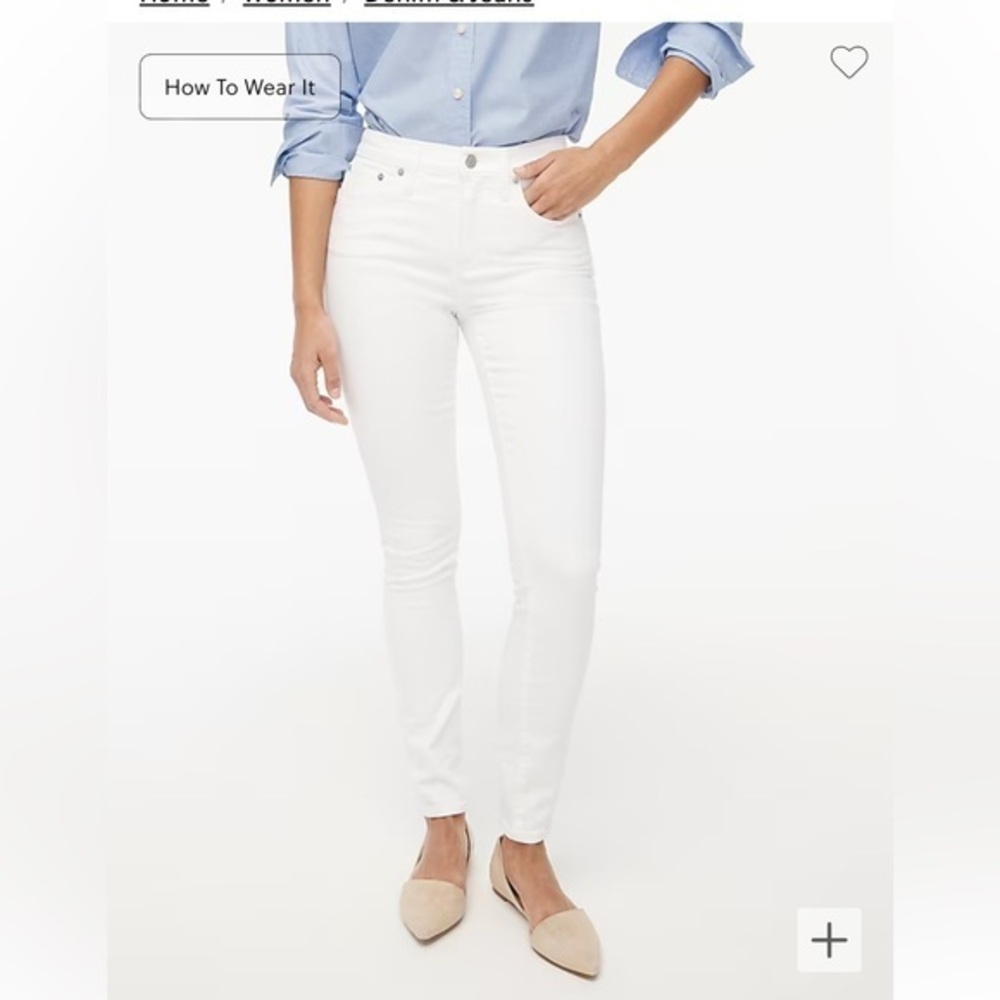 💗 NWOT- J.Crew Matchstick Crop White Jean- Size 28R